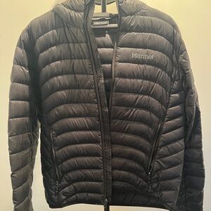 Marmot Men’s Black Feather Down Hooded Jacket